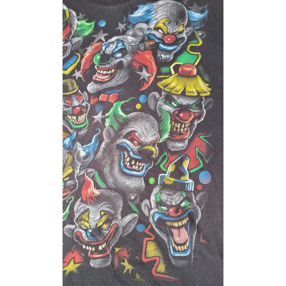 Y2K Delta Tag Killer Laughing Evil Clowns Graphic Men's XXL Black T-Shirt - Picture 10 of 16